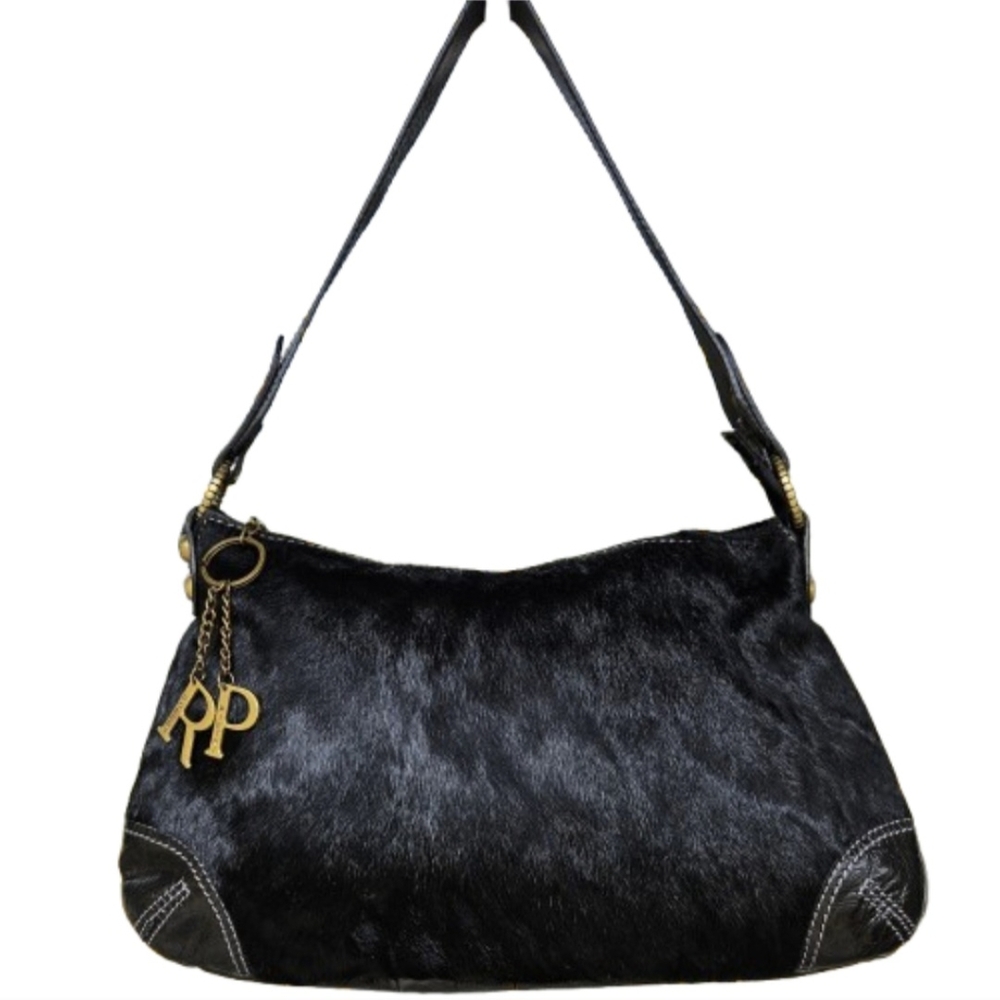 Robert Pietri Leather/black fur shoulder Bag